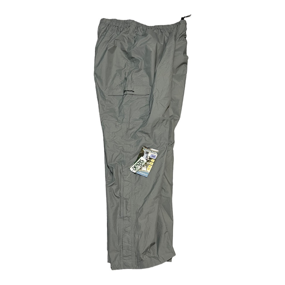 Stearns Ripstop Rain-Pants 2XL Grey Nylon Mesh Lined Waterproof Drawcord Cargo
